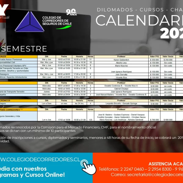 Calendario de Charlas y Cursos 2025